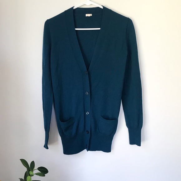 J. Crew Sweaters - J. Crew Teal Long Sleeve V Neck Cardigan